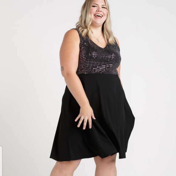 Sloan & Sadie Women's Sequin Top Dress - Picture 2 of 6